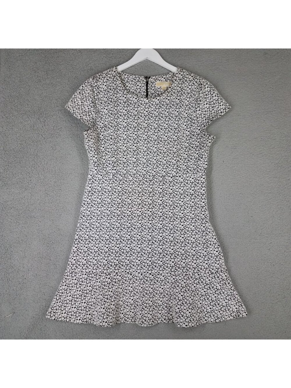 Michael Kors Sheath Dress Women's XL Floral Office Career Stretch Black White